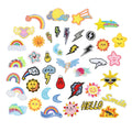 Custom Made Weather Theme Sun Moon Star lightning Bolt rainbow Design Iron on Patches Embroidery for Clothing