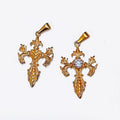 Punk Men CZ Baroque Cross Pendant Stainless Steel 18k Gold Animal Horse Charm Rose Heart Jewelry Fashion Moon and Star Pendant