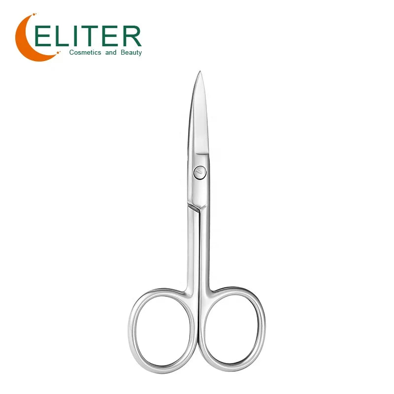 Eliter Hot Sell in Stock Stainless Steel Nail Cutting Scissors Toe Nail Scissors Curved Nail Scissors