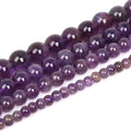 Natural Amethyst Stone Beads Round Shape Crystal Loose Spacer Beads for Jewelry Making DIY Bracelet and Necklace 15in 4mm 6mm