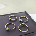 Hot Sale Minimalist Jewelry Dainty Women Ring 14K Gold Filled Turquoise Ring