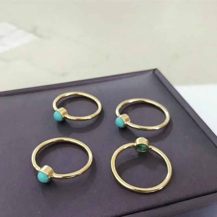 Hot Sale Minimalist Jewelry Dainty Women Ring 14K Gold Filled Turquoise Ring