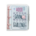 $1000 Savings Challenge Clear PVC Ring Binder Money Budget Binder