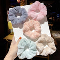 Winter Fuzzy Mix Colors Fashion Hair Scrunchies Elastic Hair Ties Soft Cloth Scrunchy for Women