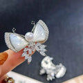 Natural Shell Inlaid Micro Insert Luxury Butterfly Brooch 7-8MM High Quality Freshwater Pearl Women's Elegant New