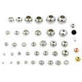 100pcs/bag Stainless Steel Flat Round Silicone Bead Spacers Oval Square Slide Spacer Based Loose Beads for DIY Jewelry Making
