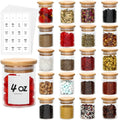 4oz 120ml Wood Storage Containers Pantry Kitchen Custom Sugar Salt Coffee Tea Beans Clear Glass Spice Jars Set with Bamboo Lid