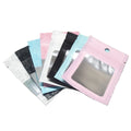 Small Size Plastic Jewelry Pack White Black pink Blue Gold Zip Zipper Lock Bag with clear Window