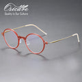 Osicare Luxury Brand Wholesale Eyeglasses Round Nylon Eyewear Titan Lens Eye Glasses Titanium Spectacle Optical Frames for Men