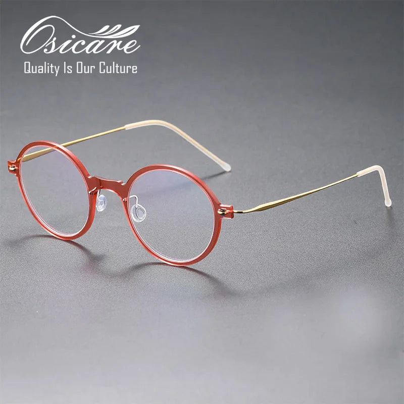 Osicare Luxury Brand Wholesale Eyeglasses Round Nylon Eyewear Titan Lens Eye Glasses Titanium Spectacle Optical Frames for Men
