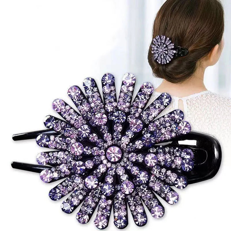 Wholesale Rhinestone Duckbill Clip Fashion Elegant Hairpin Flower Headdress
