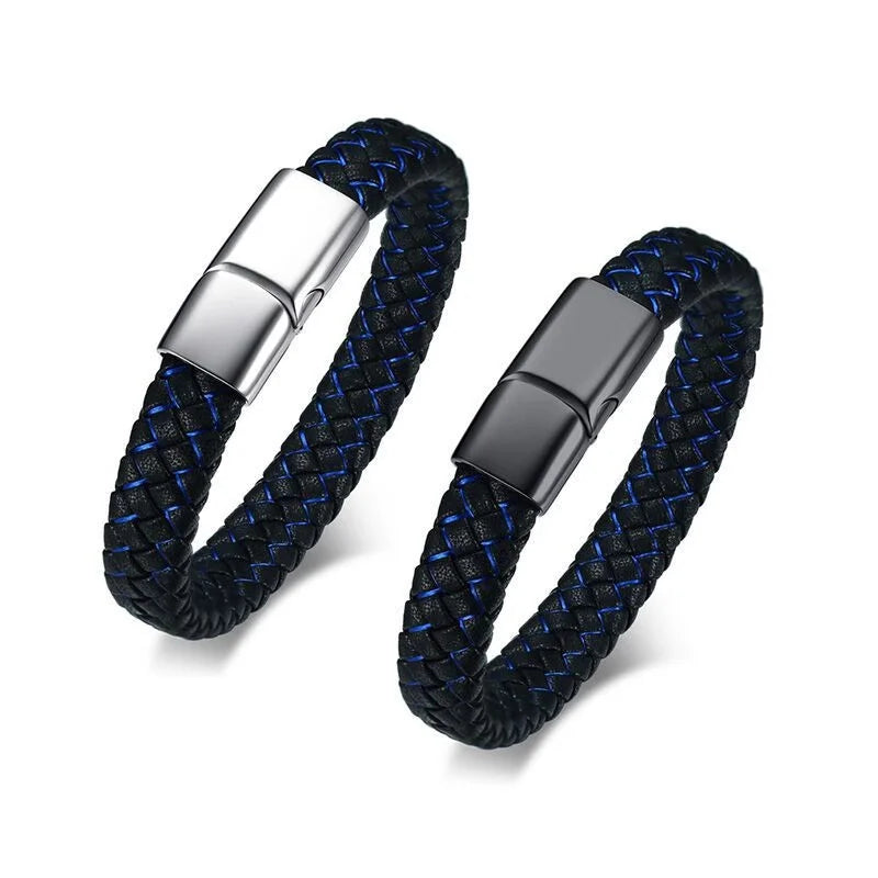 Fathers Day Jewelry Nappa Bracelet Leather Bracelet Charm Jewelry Microfiber Leather Wrap Men Gifts for Boyfriend Father