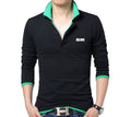 Promotion  100 Polyester Solid Color Men's Long Sleeve Polo Shirt