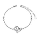 Hot Sale Animal Jewelry 925 Sterling Silver Adjustable Size Cubic Zircon Horse Heart Bracelet