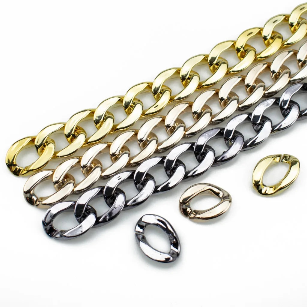 ABS Acrylic Plastic UV Electroplating Chain Ring Buckle Open Ring DIY Adjustable Accessories Luggage Hardware Model A172