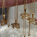 Caicai Stainless Steel Necklace Ancient Egyptian Symbols Egyptian Pharaoh Eye Pendant Necklace Punk for Women Men Retro Jewelry