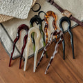 Bulk 13cm Over Sized Wave Hairpin Pan Bun Hair Fork Stick Clip Girls Women Girls Acrylic U Shape Hair Pins for Hair