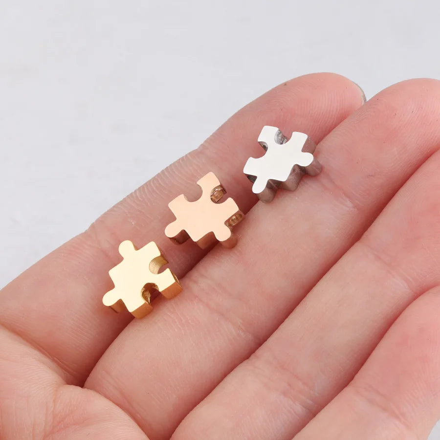 10*3mm Stainless Steel Mirror Puzzle Beads for DIY Bracelet & Necklace 1.8mm Hole Puzzle Accessories Jewelry Findings Components