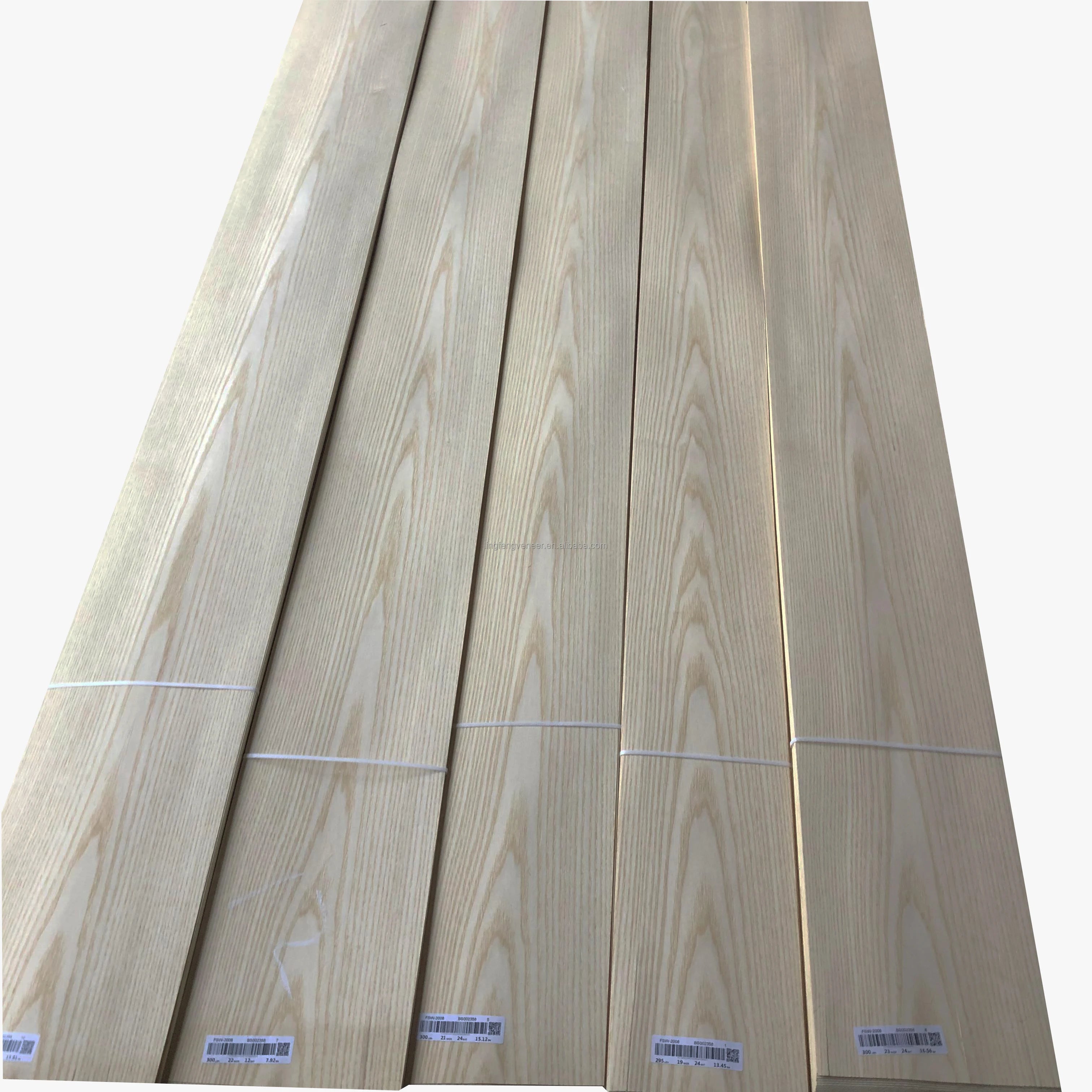 Wholesale AA Grade Mountain Grain Natural Ash Veneer Sheet 0.5mm Natural White Ash Wood Veneer for Flooring