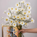 Wedding Garden Home Decoration European Artificial Daisy Chamomile White and Yellow Flowers