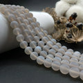 Wholesale Natural Matte Grey Agate Round Gemstone Beads Matte Grey Agate Loose Beads