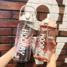 1500ml Large Capacity Cup Portable Plastic Cup Outdoor Sport Water Bottles Straw Cup1694