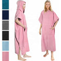 Custom Hooded Surf Poncho Towel Recycled Microfiber Changing Robe with Embroidery Logo