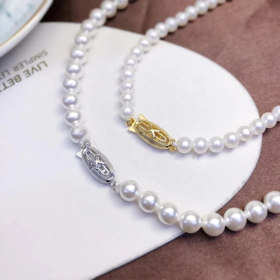 C092 925 Sterling Silver 18K Gold Plated Pearl Clasp for Jewelry Wholesale Metal Cord Ends Clasp Necklace or Bracelet Clasp