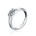 XJZ045 Sterling Silver 0.5ct 5mm E-F-G Color Heart Arrows Cut Moissanite Engagement Ring for Men and Women