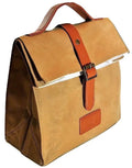 Large Lunch Bag Stylish Lunch Tote Waxed Canvas Eco Friendly Insulated Cotton Lining Water Resistant Handmade