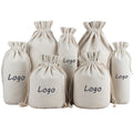 Customized Natural Canvas Packing Pouch Cotton Drawstring Bag Eco Friendly Dust Bags with Round Bottom