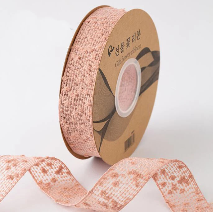 Wholesale 1 Inch 25mm Gift Packing Solid Color Snowflake Sheer Wired Organza Ribbon for Birthday Cake Box Packaging