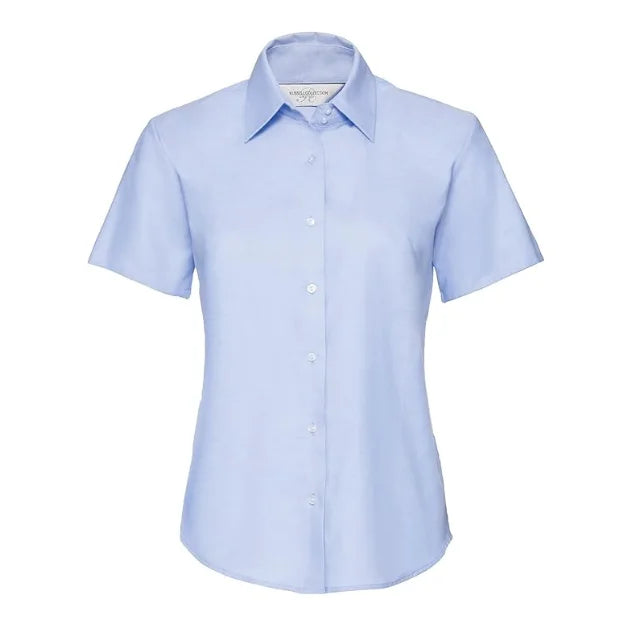 3D Embroidered Logo Business Formal Professional Short Sleeve Easy Care Oxford Shirt