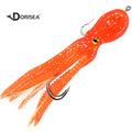 DORISEA 11cm 23g TPE Rubber Sinking Soft Squid Skirts Octopus Lure Hook Double Assist Hook