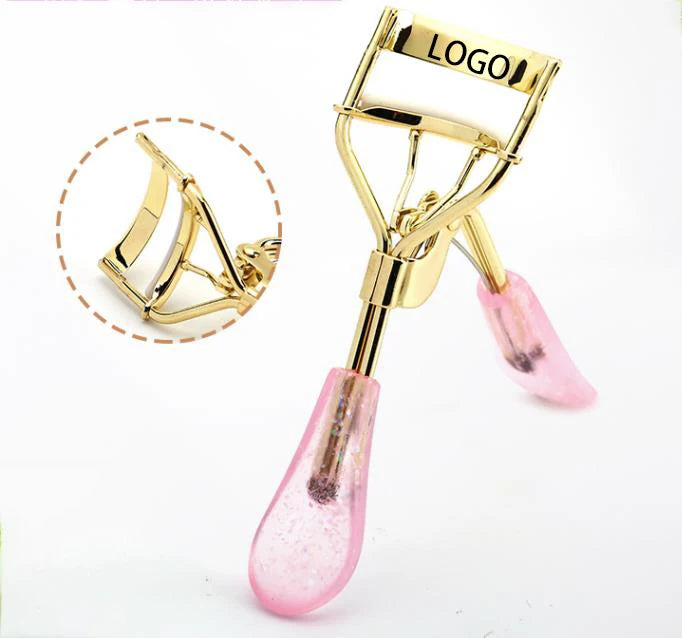Hot Selling Curler Eyelash Makeup Tool Eyelash Curler Handle Sequined Silicone Cute Mini Eyelash Curler