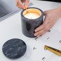 HZX Living Wabi Sabi ArtStone Candle Holder Decor Table Decoration Marble Candle Holder for Other Home Decor
