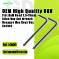 Industrial Grade Chrome Molybdenum Alloy Steel Metric/Imperial 1.5-10mm Flat Ball Head Allen Key Set Wrench Natural Finish