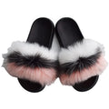 New Fashion Women and Lady House Bedroom Comfort Sandals Girls Faux fox Raccoon Fur Slippers Anti-Skid Slippers