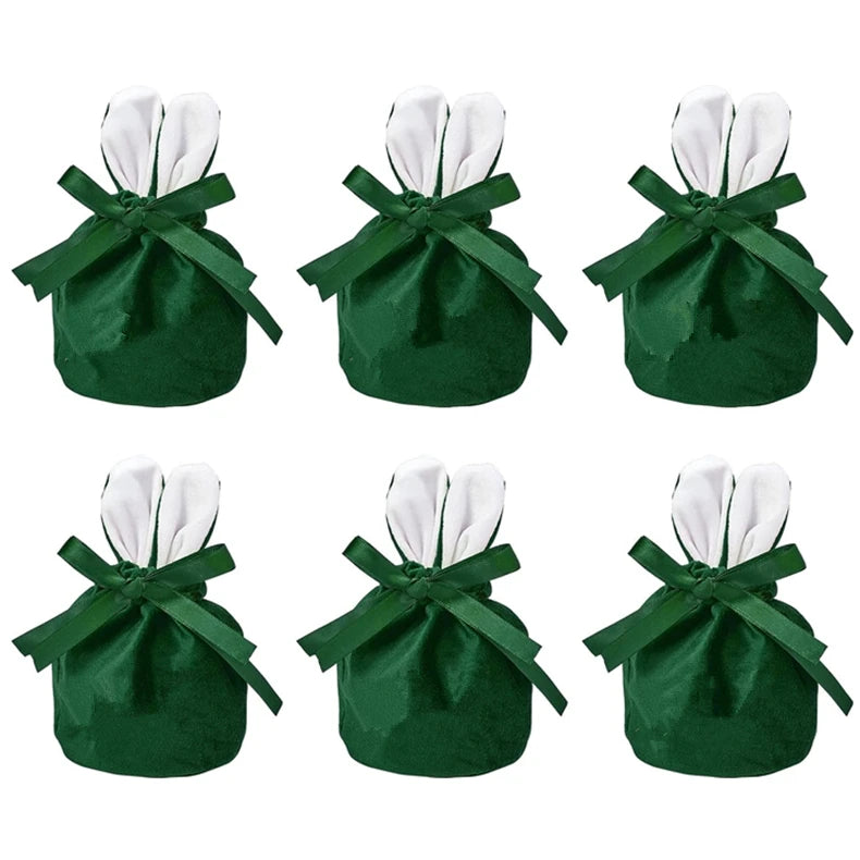 Pink Ribbon Bow Lovely Cosmetic Packing Bag Wedding Gift Bag Drawstring Velvet Jewelry Pouch