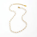 Waterproof & Tarnish Free 18K Gold Plated Imitation Irregular Pearl Beads Necklace Trendy Stainless Steel Jewelry Wholesale