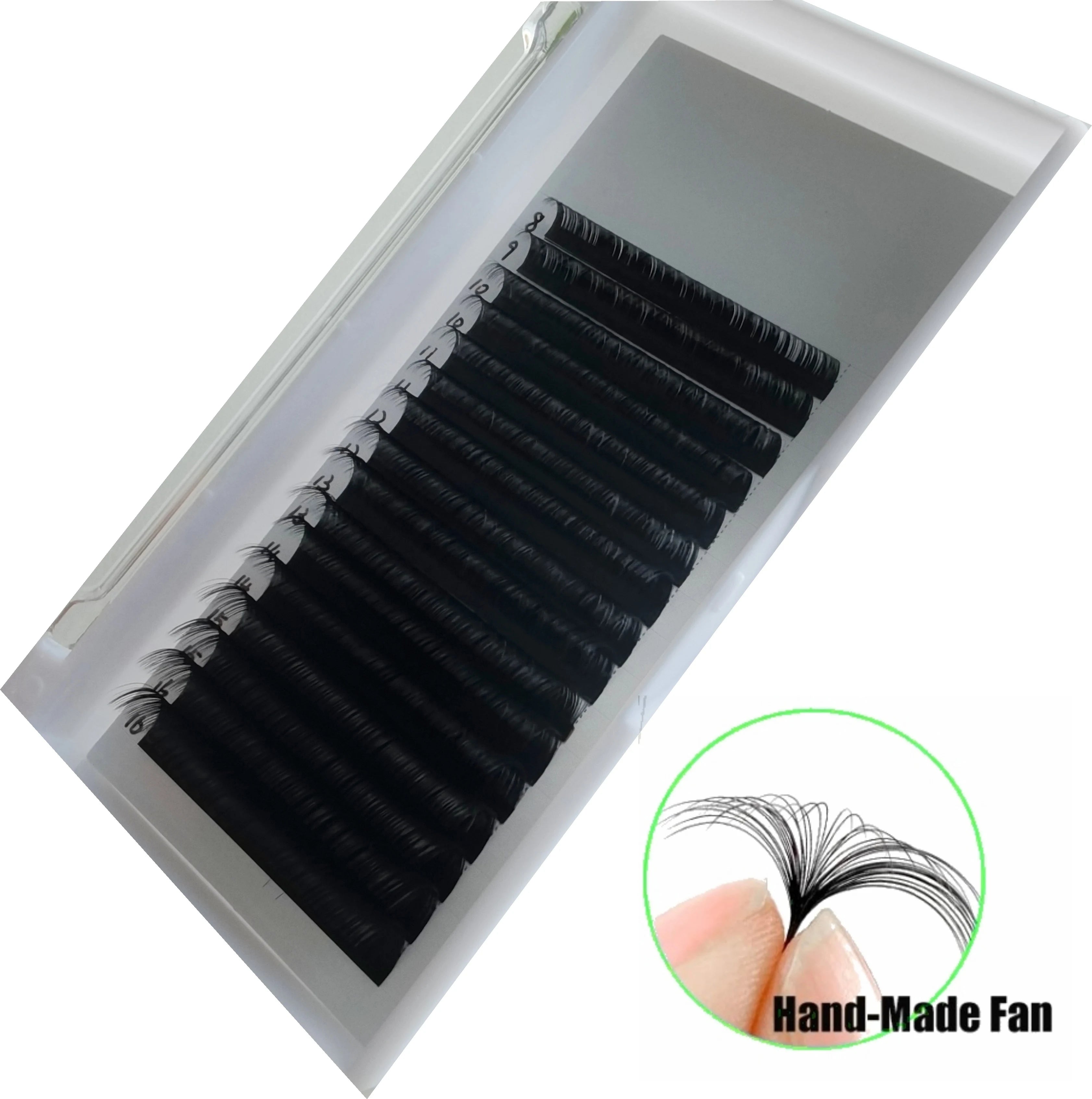 Private Label Eyelash Extension Tray 0.02 0.03 0.05 0.07 Cashmere Mink Silk Easy to Graft Volume Lash Extension
