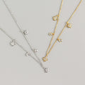 Cubic Zirconia Tassel Clavicle Chain Women Trendy Jewelry 18K Gold Plated 925 Sterling Silver Necklace