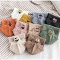 Women's Cute Cotton Short Socks Funny Face in 10 Candy Colors Knitted Ankle Socks Cheap and Stocked