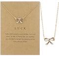 Wholesale High Quality Small Simple Bow Necklace with Card Packing