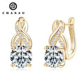 Chasau New Arrival GRA Certification 925 Sterling Silver 8mm 2.0ct Full Stone Moissanite Infinity Hoop Earrings for Women