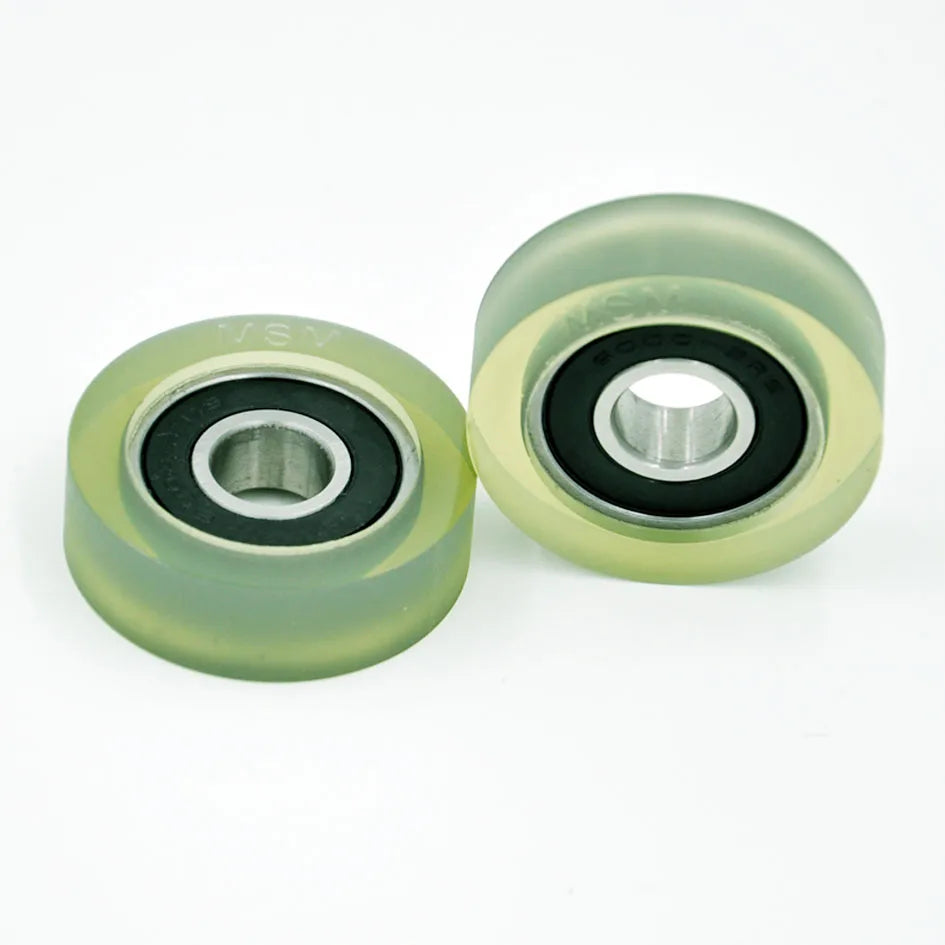 PU600035-11 10x35x11mm Polyurethane Coated Pulleys for Toys Ride on Car Strollers Walkers Mecanum Wheel Pu Roller Wheels