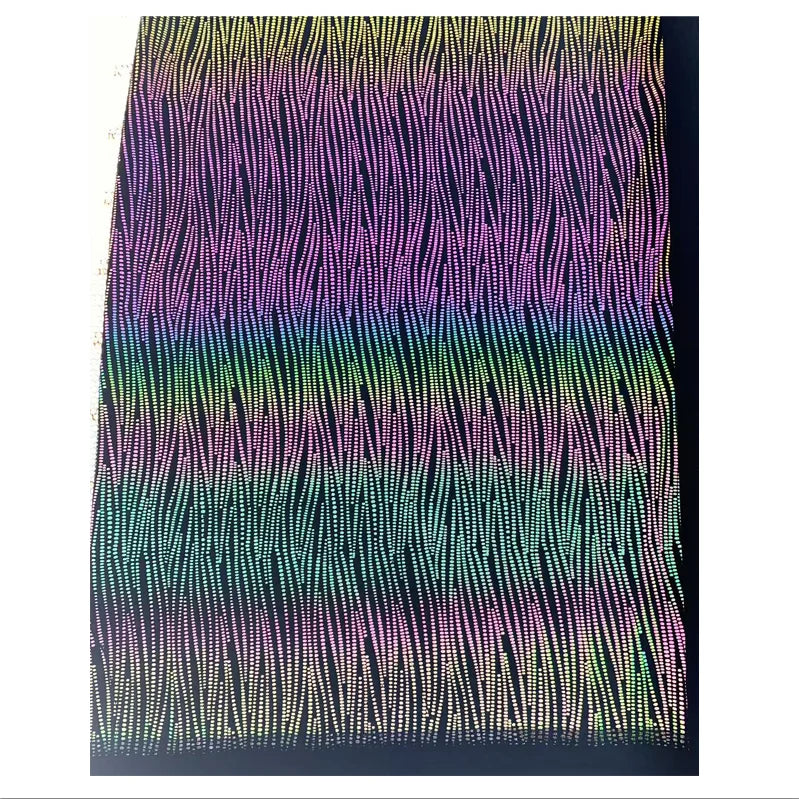 Custom 4 Ways Elastic Super Stretchy White Backing Color Fabric with Reflective Rainbow Stripe Pattern Printing for Yoga Wear