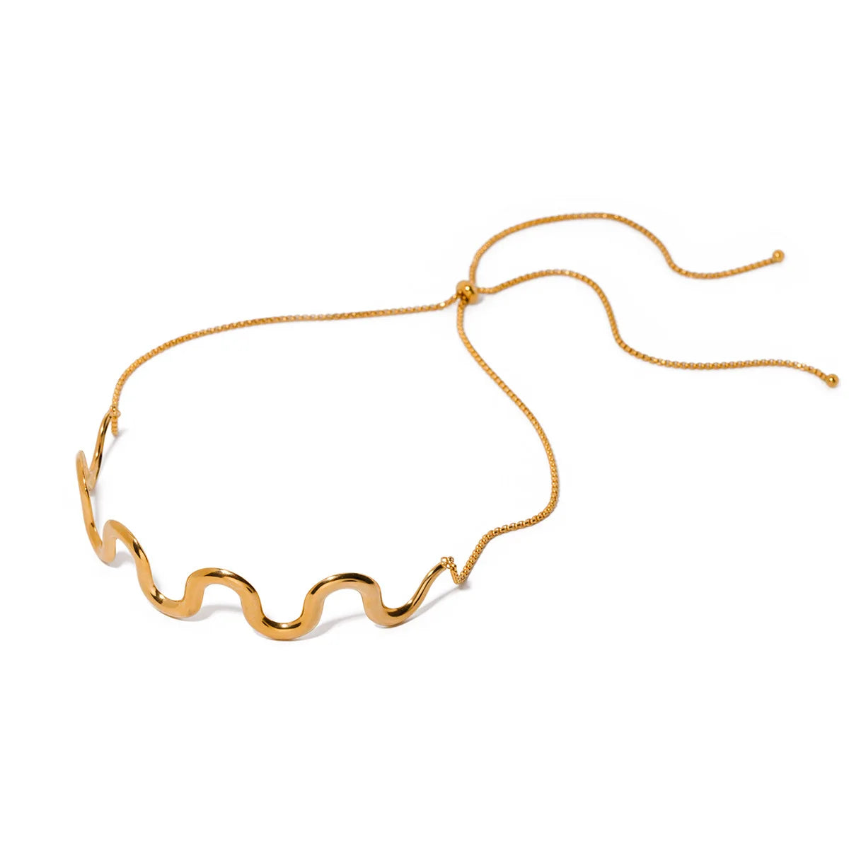 SC Trendy Simple Chunky Gold Plated Necklace Creative Geometric Designed Choker Necklace Stylish Stainless Steel Necklace