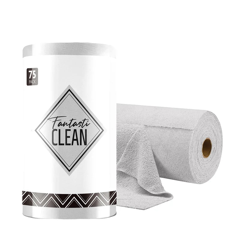 Premium 75pack 175gsm Microfiber Roll Car Cleaning Drying Towels Tear Away Reusable and Washable Cloths