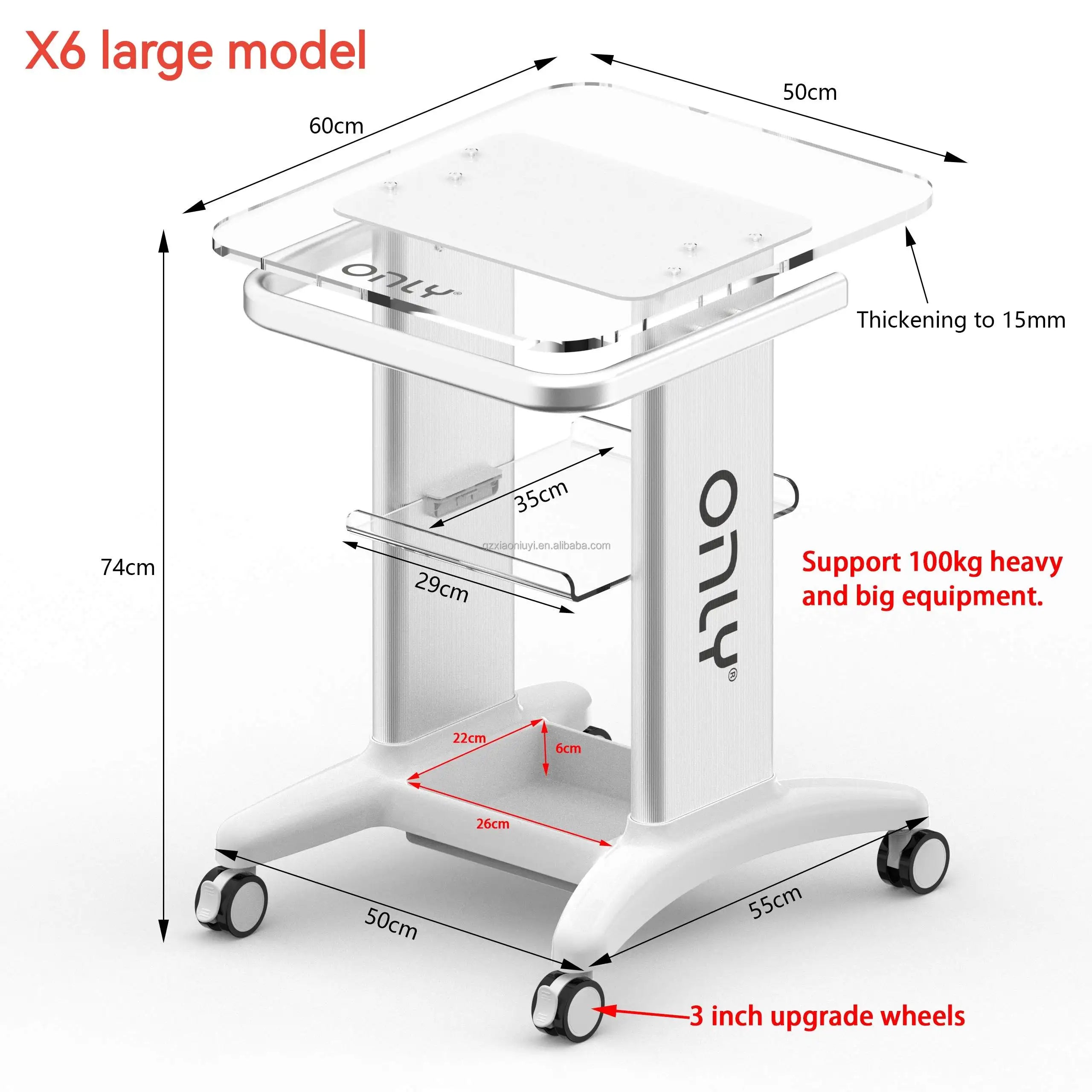 Factory Direct Sales Hospital Beauty Laser Equipment Trolley Cart for Salon Diode IPL ND Yag Laser Machine Trolley Cart Table